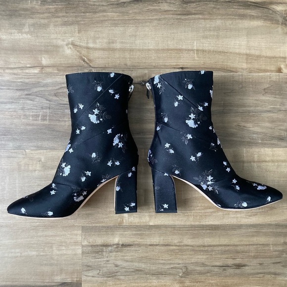 [Zac Posen] NWOB Inez Brocade Floral Block Heel Boot 38.5 - Picture 2 of 16